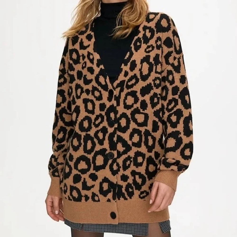 ❤️Sunday Best Brown and Black Leopard Print Cardigan